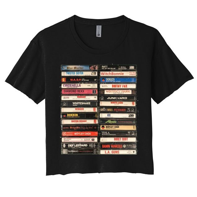 Classic Cassette Tape 1970s 1980s 1990s Crop Top