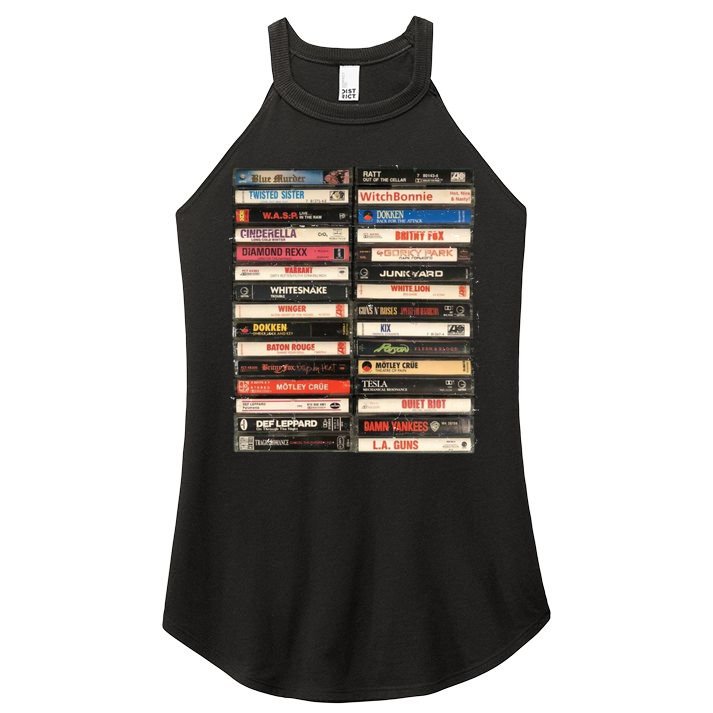 Classic Cassette Tape 1970s 1980s 1990s Women's Perfect Tri Rocker Tank