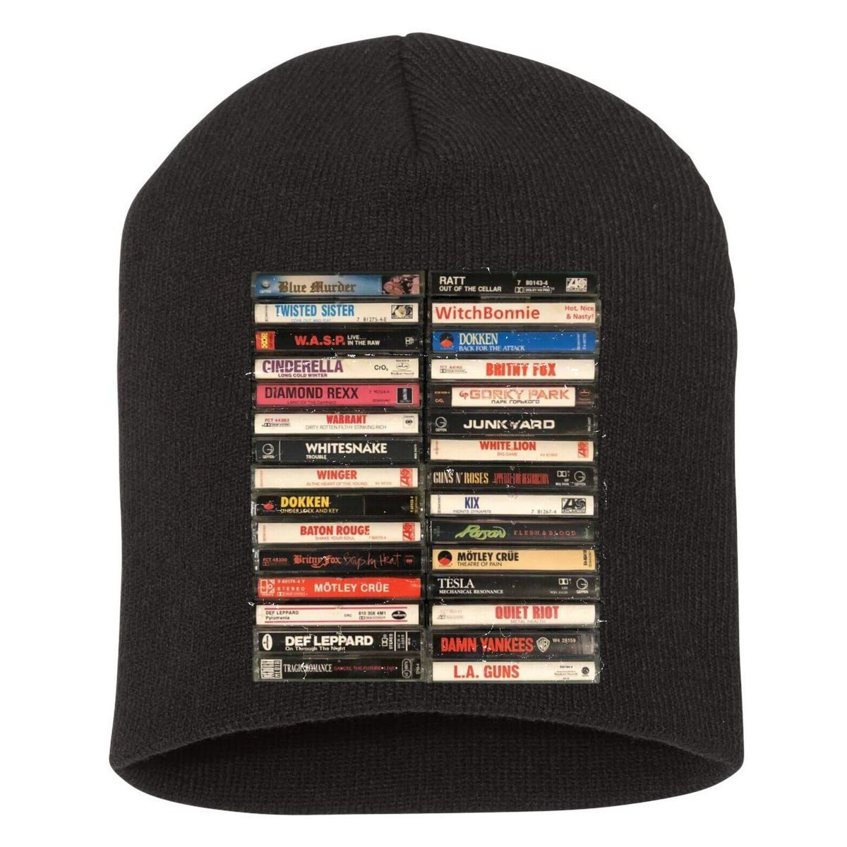 Classic Cassette Tape 1970s 1980s 1990s Short Acrylic Beanie