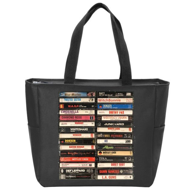 Classic Cassette Tape 1970s 1980s 1990s Zip Tote Bag