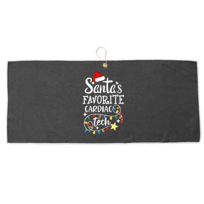 Christmas Cardiovascular Tech Santa's Favorite Cardiac Tech Gift Large Microfiber Waffle Golf Towel