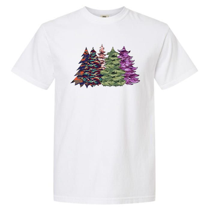 Camo Christmas Tree Print Military Gift Garment-Dyed Heavyweight T-Shirt