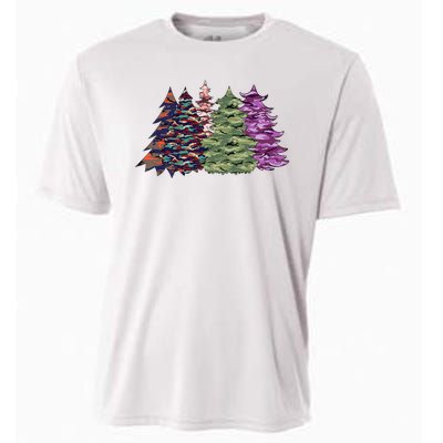 Camo Christmas Tree Print Military Gift Cooling Performance Crew T-Shirt