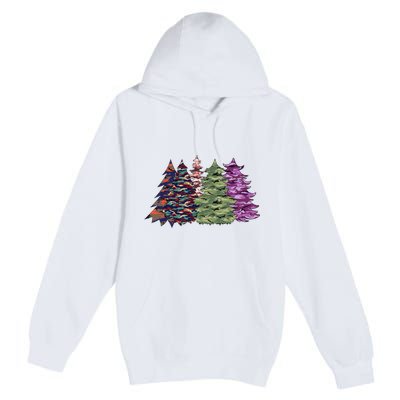 Camo Christmas Tree Print Military Gift Premium Pullover Hoodie