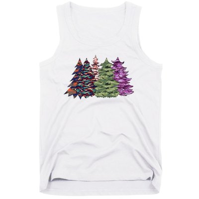 Camo Christmas Tree Print Military Gift Tank Top