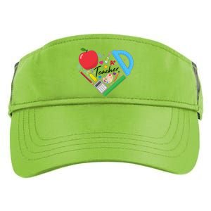 Cute Cool Teacher School Tools Heart Adult Drive Performance Visor