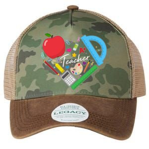 Cute Cool Teacher School Tools Heart Legacy Tie Dye Trucker Hat