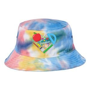 Cute Cool Teacher School Tools Heart Tie Dye Newport Bucket Hat