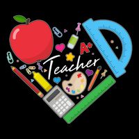 Cute Cool Teacher School Tools Heart Backpack