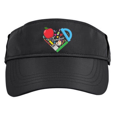 Cute Cool Teacher School Tools Heart Adult Drive Performance Visor