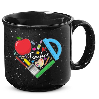 Cute Cool Teacher School Tools Heart 15oz Campfire Ceramic Mug