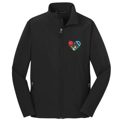 Cute Cool Teacher School Tools Heart Core Soft Shell Jacket