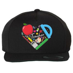 Cute Cool Teacher School Tools Heart Wool Snapback Cap