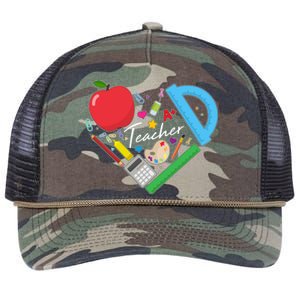 Cute Cool Teacher School Tools Heart Retro Rope Trucker Hat Cap