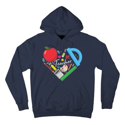 Cute Cool Teacher School Tools Heart Hoodie