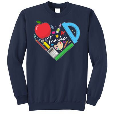 Cute Cool Teacher School Tools Heart Sweatshirt