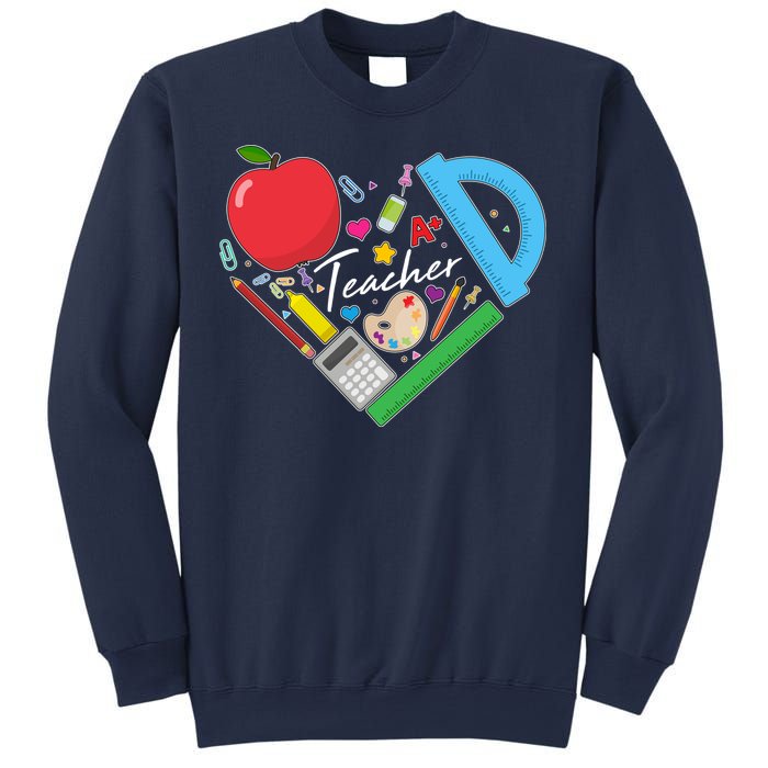 Cute Cool Teacher School Tools Heart Sweatshirt