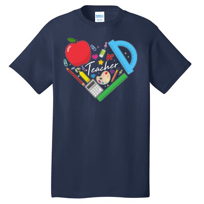 Cute Cool Teacher School Tools Heart Tall T-Shirt