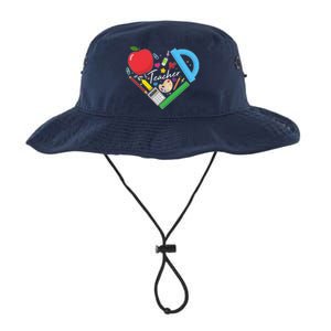 Cute Cool Teacher School Tools Heart Legacy Cool Fit Booney Bucket Hat