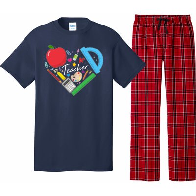 Cute Cool Teacher School Tools Heart Pajama Set