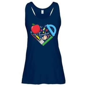 Cute Cool Teacher School Tools Heart Ladies Essential Flowy Tank