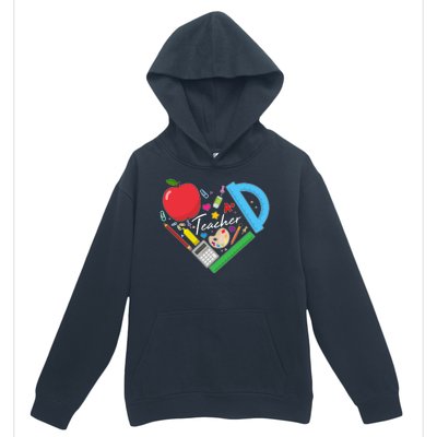 Cute Cool Teacher School Tools Heart Urban Pullover Hoodie