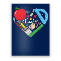 Cute Cool Teacher School Tools Heart Poster