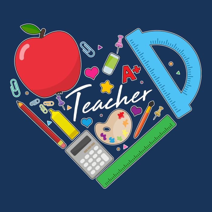Cute Cool Teacher School Tools Heart Premium T-Shirt