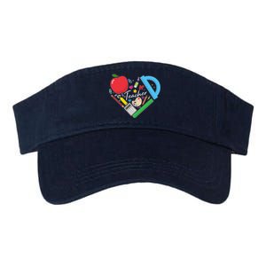 Cute Cool Teacher School Tools Heart Valucap Bio-Washed Visor