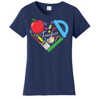 Cute Cool Teacher School Tools Heart Women's T-Shirt