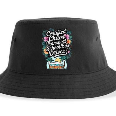 Certified Chaos Transport School Bus Driver DAD Teacher Sustainable Bucket Hat