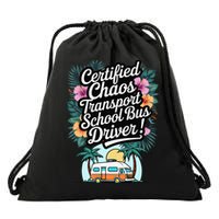 Certified Chaos Transport School Bus Driver DAD Teacher Drawstring Bag