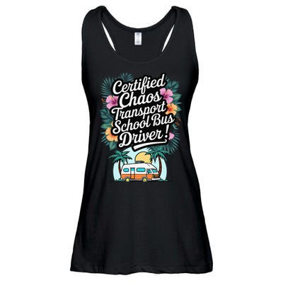 Certified Chaos Transport School Bus Driver DAD Teacher Ladies Essential Flowy Tank