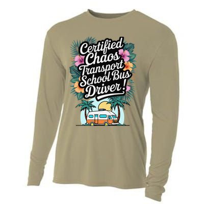 Certified Chaos Transport School Bus Driver DAD Teacher Cooling Performance Long Sleeve Crew