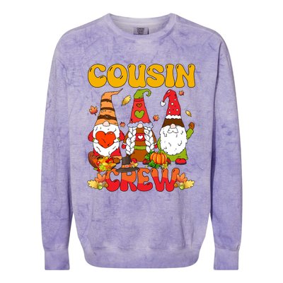 Cousin Crew Three Thanksgiving Gnomes Horror Costume Family Gift Colorblast Crewneck Sweatshirt