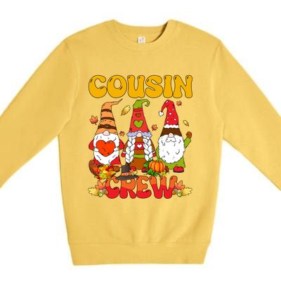 Cousin Crew Three Thanksgiving Gnomes Horror Costume Family Gift Premium Crewneck Sweatshirt