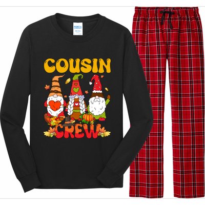 Cousin Crew Three Thanksgiving Gnomes Horror Costume Family Gift Long Sleeve Pajama Set