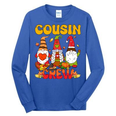 Cousin Crew Three Thanksgiving Gnomes Horror Costume Family Gift Tall Long Sleeve T-Shirt