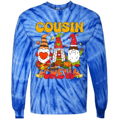 Cousin Crew Three Thanksgiving Gnomes Horror Costume Family Gift Tie-Dye Long Sleeve Shirt