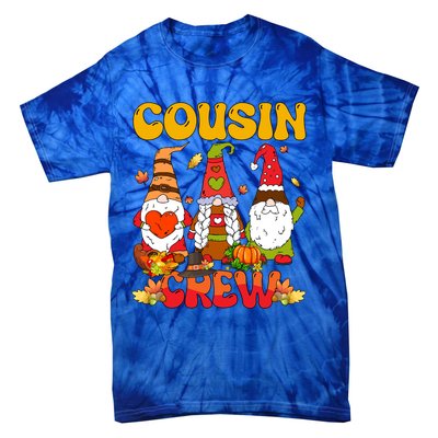 Cousin Crew Three Thanksgiving Gnomes Horror Costume Family Gift Tie-Dye T-Shirt