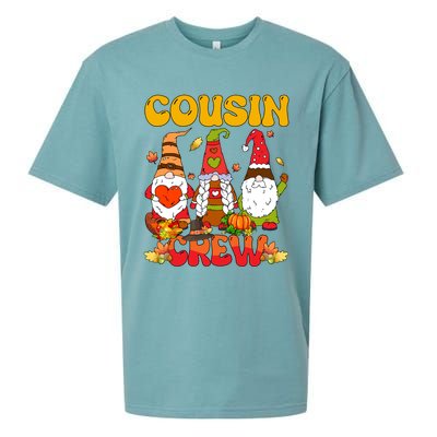 Cousin Crew Three Thanksgiving Gnomes Horror Costume Family Gift Sueded Cloud Jersey T-Shirt