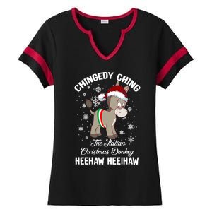 Chingedy Ching The Italian Dominick The Christmas Donkey Funny Gift Ladies Halftime Notch Neck Tee