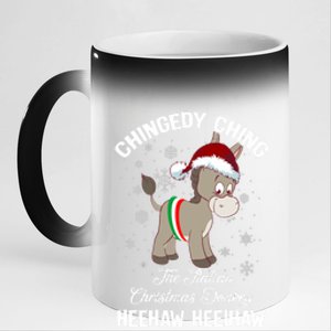 Chingedy Ching The Italian Dominick The Christmas Donkey Funny Gift 11oz Black Color Changing Mug