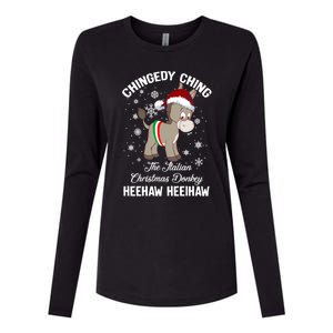 Chingedy Ching The Italian Dominick The Christmas Donkey Funny Gift Womens Cotton Relaxed Long Sleeve T-Shirt