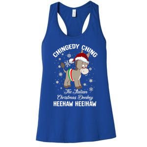 Chingedy Ching The Italian Dominick The Christmas Donkey Funny Gift Women's Racerback Tank