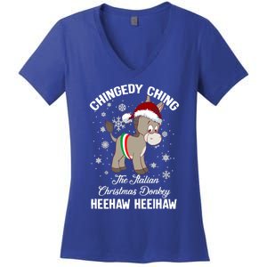 Chingedy Ching The Italian Dominick The Christmas Donkey Funny Gift Women's V-Neck T-Shirt