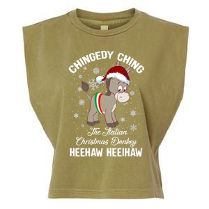 Chingedy Ching The Italian Dominick The Christmas Donkey Funny Gift Garment-Dyed Women's Muscle Tee