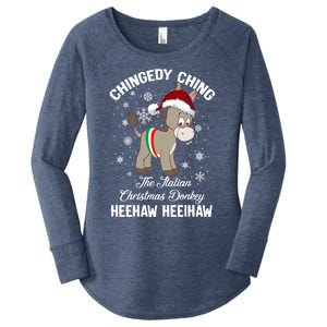 Chingedy Ching The Italian Dominick The Christmas Donkey Funny Gift Women's Perfect Tri Tunic Long Sleeve Shirt