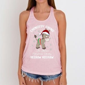 Chingedy Ching The Italian Dominick The Christmas Donkey Funny Gift Women's Knotted Racerback Tank