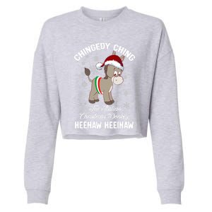 Chingedy Ching The Italian Dominick The Christmas Donkey Funny Gift Cropped Pullover Crew